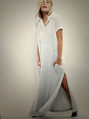 Free People Beach Ocean Avenue Hooded Pull-over Maxi Dress